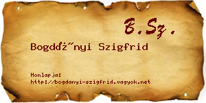 Bogdányi Szigfrid névjegykártya
